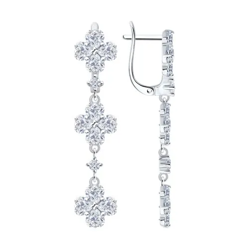 Cercei Suspendați din argint cu Cubic Zirconia Incolor