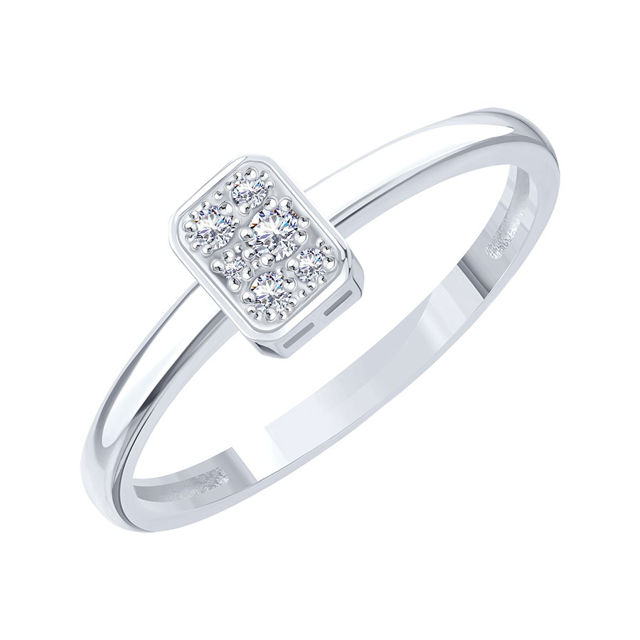 Inel din aur alb cu pietre Diamant