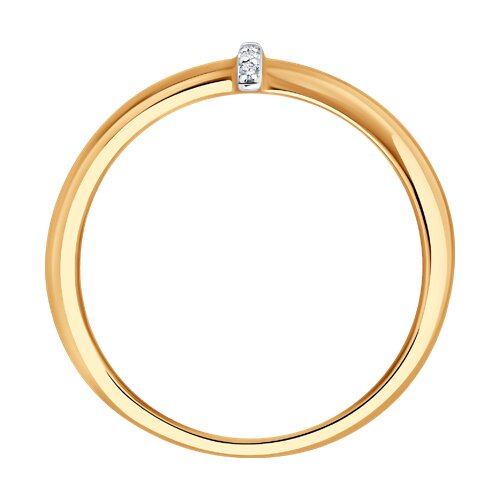 Кольцо из красного золота с камнями Бриллиант