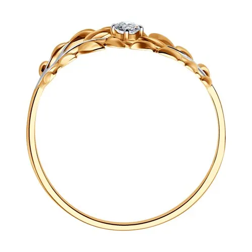 Inel din aur roșu cu Cubic Zirconia Incolor
