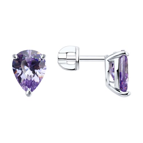 Cercei Pusete din argint  cu pietre Cubic Zirconia Liliachiu