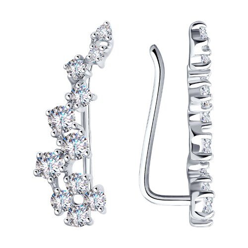 Cercei din argint  cu pietre Cubic Zirconia Incolor