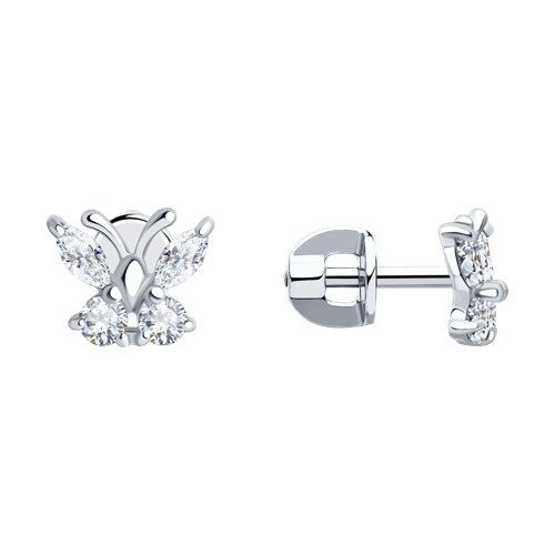 Cercei Pusete din argint  cu pietre Cubic Zirconia Incolor