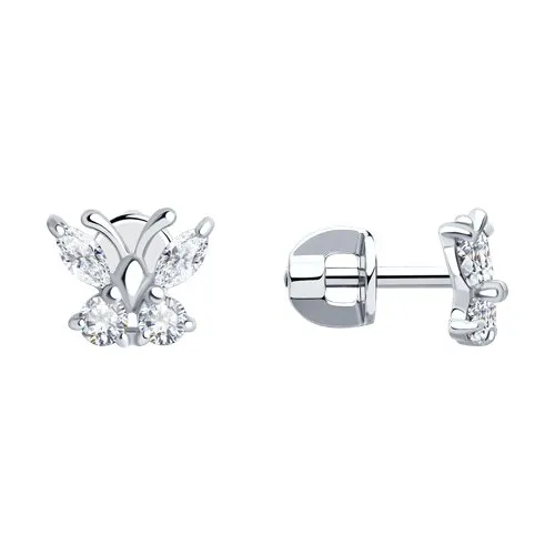 Cercei Pusete din argint cu Cubic Zirconia Incolor