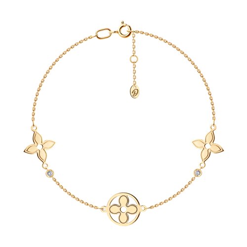 Brățară din aur roșu cu pietre Cubic Zirconia Incolor