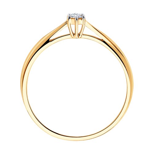 Inel din aur roșu cu pietre Diamant