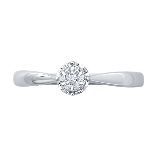 Кольцо из белого золота с камнями Бриллиант