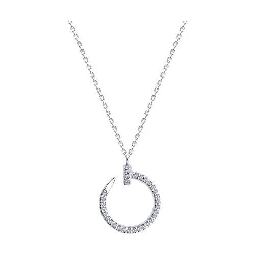 Colier din argint  cu pietre Cubic Zirconia Incolor