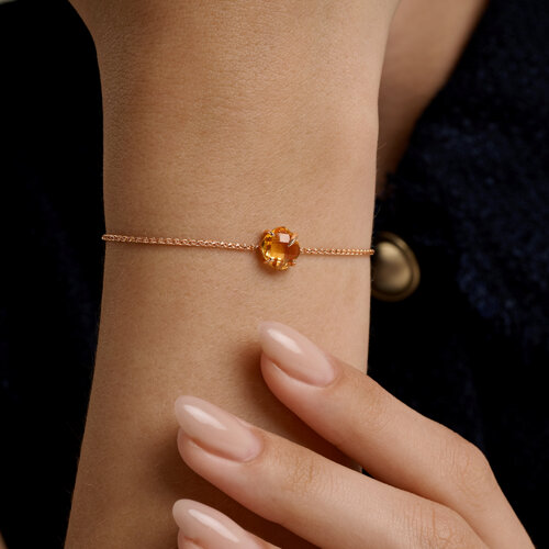 Brățară din aur roșu cu pietre Citrin, Silicon