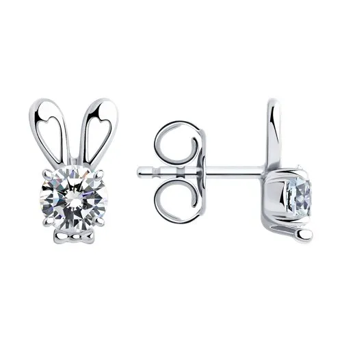 Cercei Pusete din argint cu Cubic Zirconia Incolor