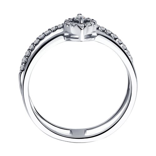 Inel din aur albcu pietre Diamant