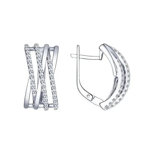 Cercei din argint cu Cubic Zirconia Incolor