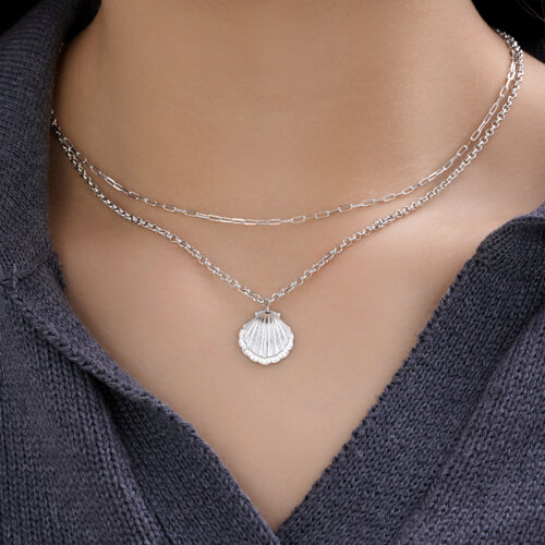 Colier din argint  cu pietre Cubic Zirconia Incolor