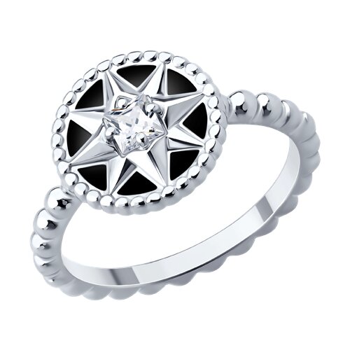 Inel din argint  cu pietre Cubic Zirconia Incolor, Emailare