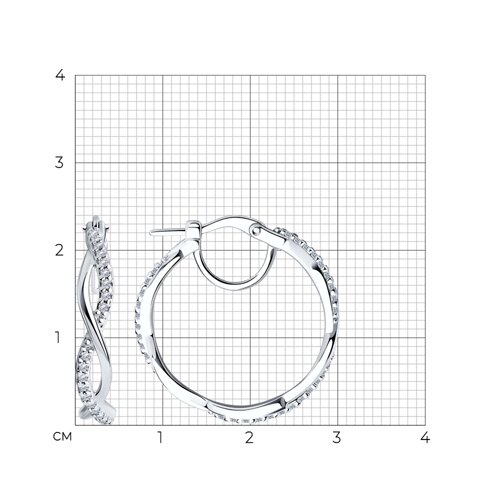 Cercei Creole din argint  cu pietre Cubic Zirconia Incolor