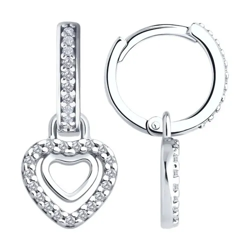 Cercei Creole din argint cu Cubic Zirconia Incolor