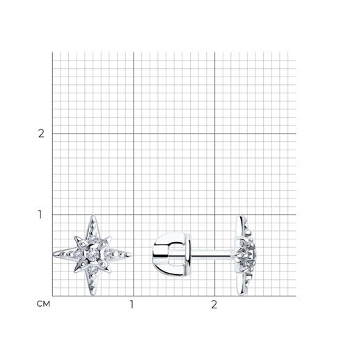 Cercei Pusete din argint  cu pietre Cubic Zirconia Incolor