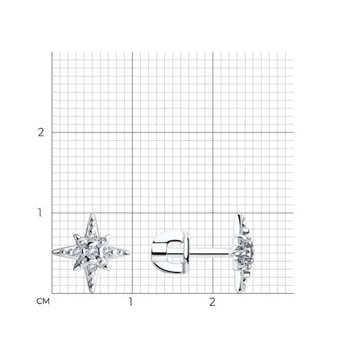 Cercei Pusete din argint cu Cubic Zirconia Incolor