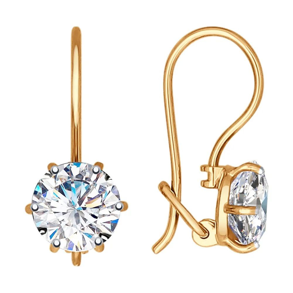 Cercei p-u copii din aur roșu cu Cubic Zirconia Incolor
