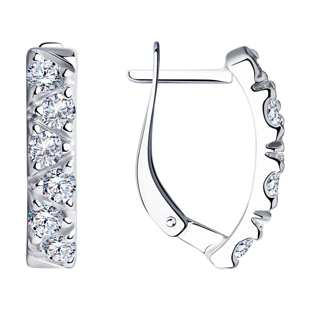 Cercei din argint  cu pietre Cubic Zirconia Incolor