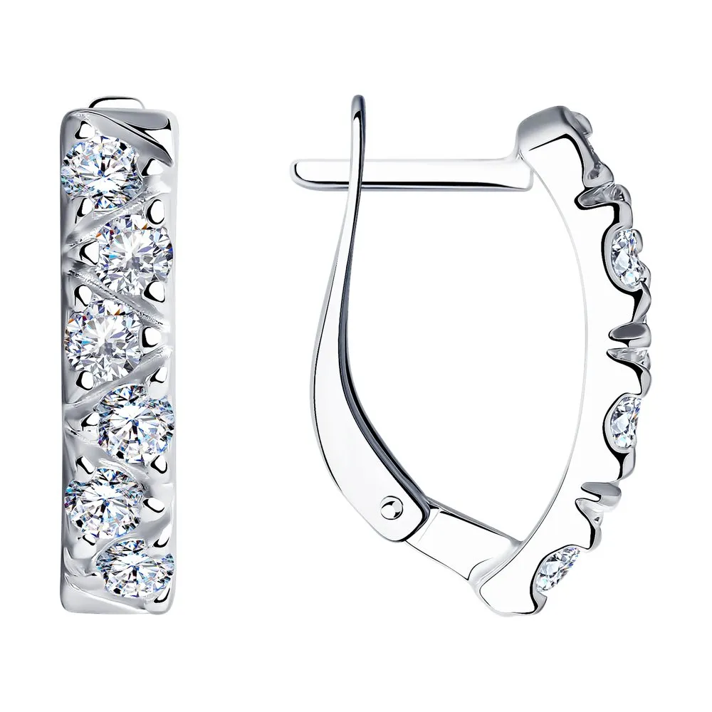 Cercei din argint cu Cubic Zirconia Incolor