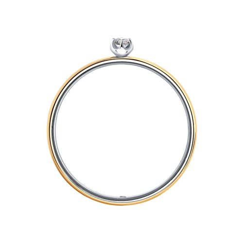 Inel din aur alb și roșu cu pietre Diamant