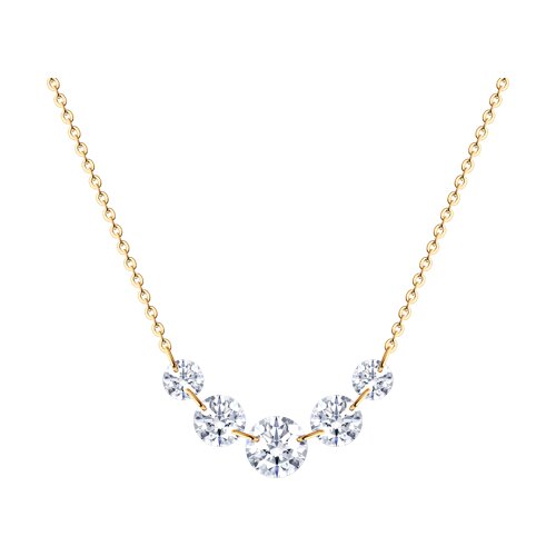 Colier din aur roșu cu pietre Cubic Zirconia Incolor