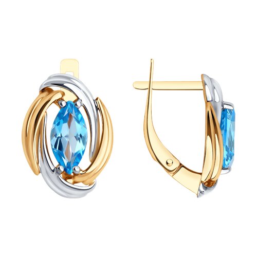 Серьги из красного золота с камнями Топаз Swiss