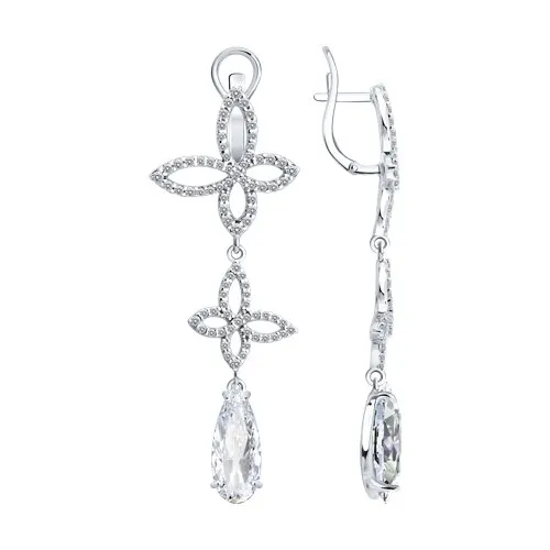 Cercei Suspendați din argint cu Cubic Zirconia Incolor
