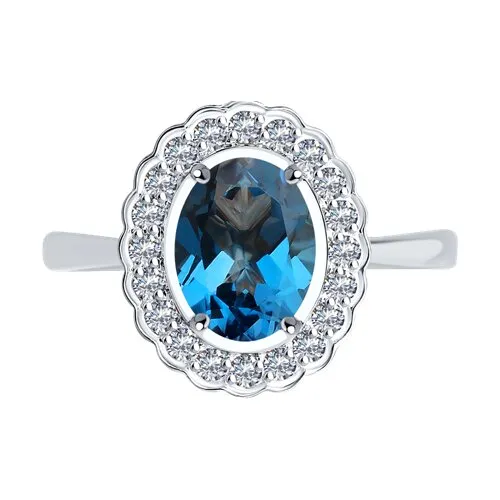 Inel din aur alb cu Cubic Zirconia Incolor, Topaz London