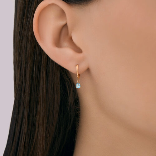 Серьги Конго из красного золота с камнями Топаз Swiss