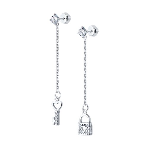 Cercei Pusete din argint  cu pietre Cubic Zirconia Incolor
