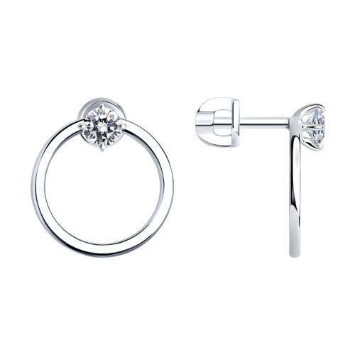 Cercei Pusete din argint  cu pietre Cubic Zirconia Incolor