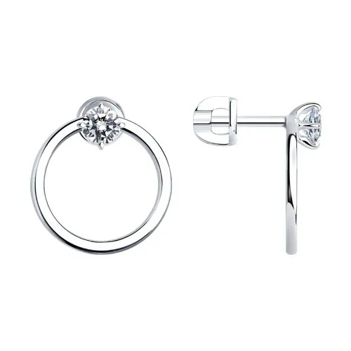 Cercei Pusete din argint cu Cubic Zirconia Incolor