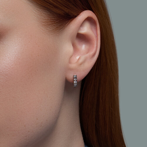 Cercei din argint  cu pietre Cubic Zirconia Incolor