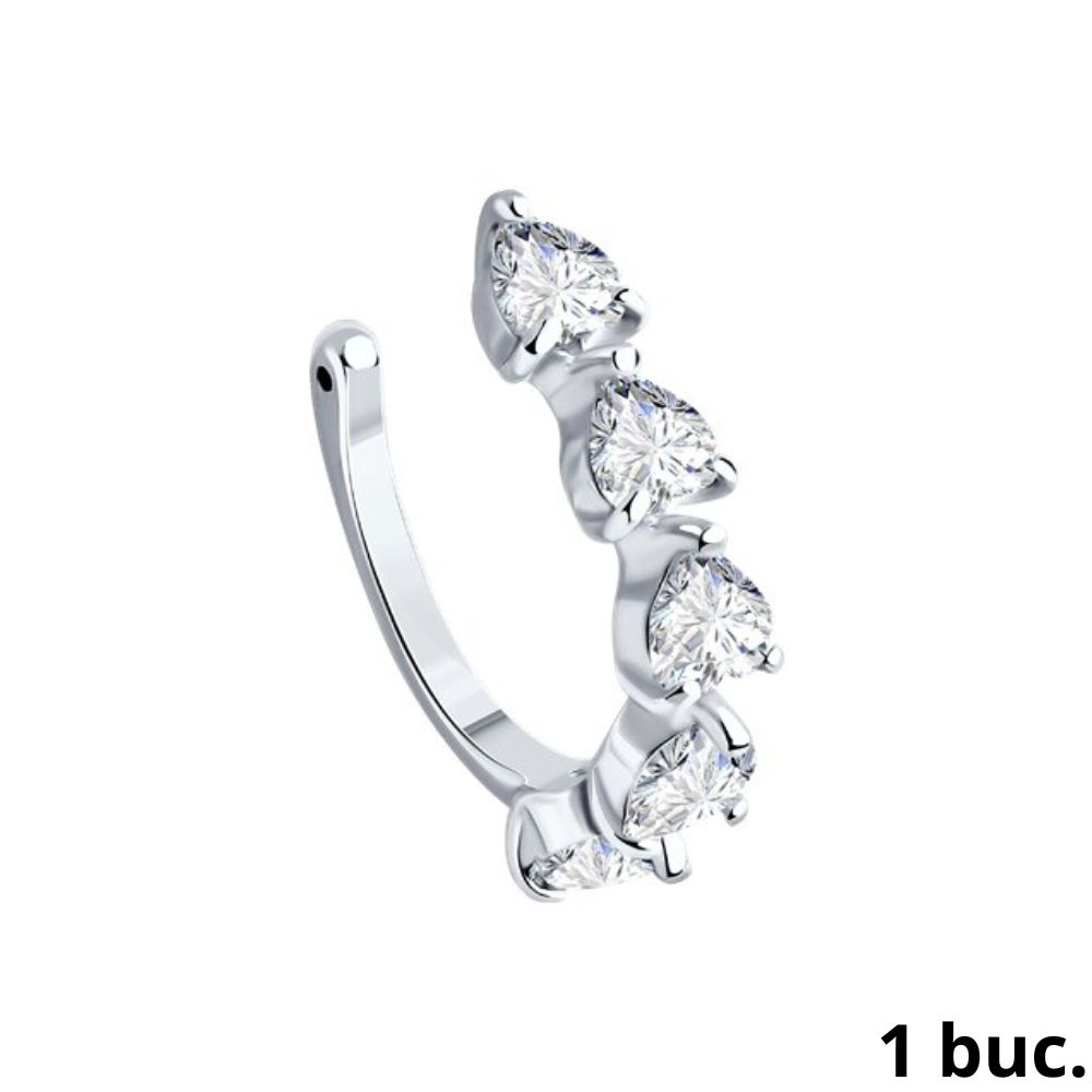 Cercel din argint  cu pietre Cubic Zirconia Incolor