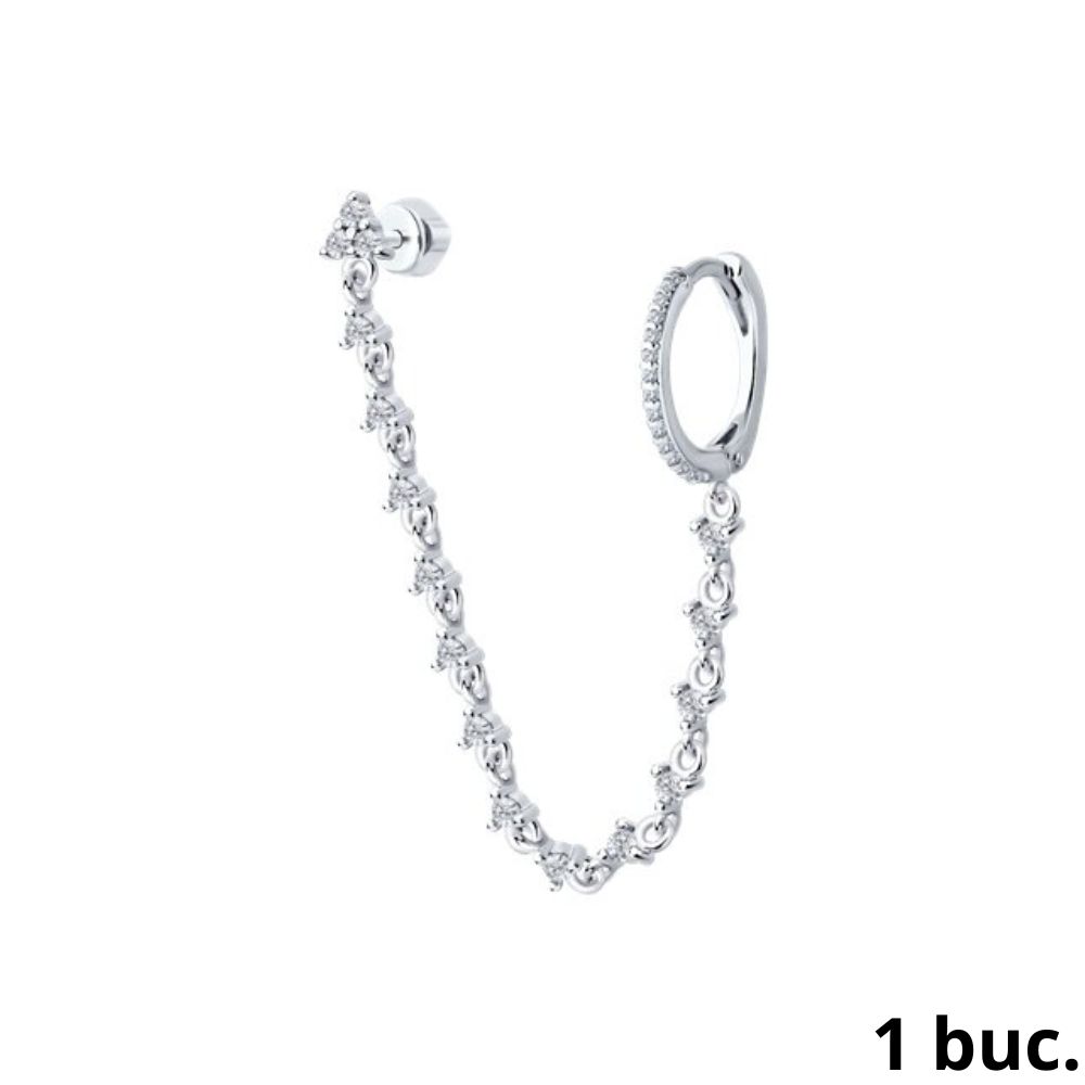 Cercel din argint  cu pietre Cubic Zirconia Incolor