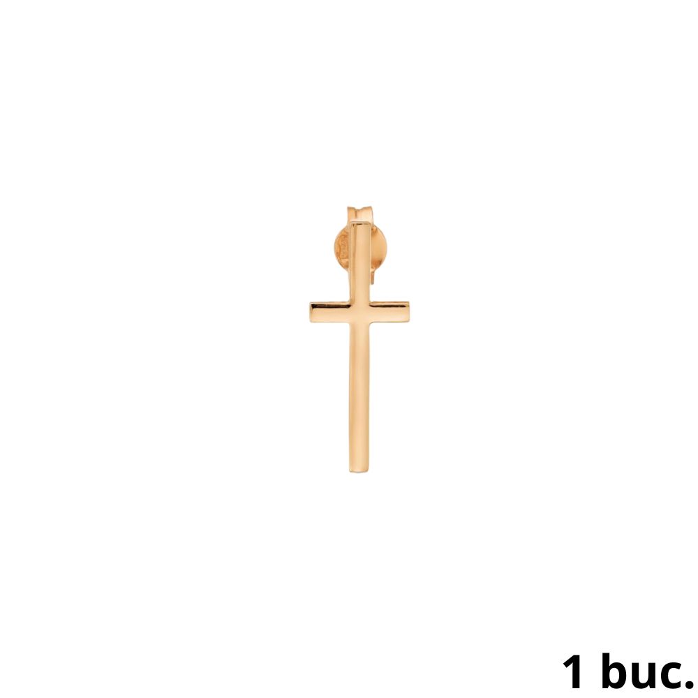 Cercel din aur roșu fără pietre