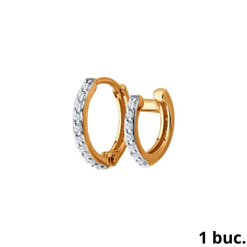 Cercel din aur roșu cu Cubic Zirconia Incolor