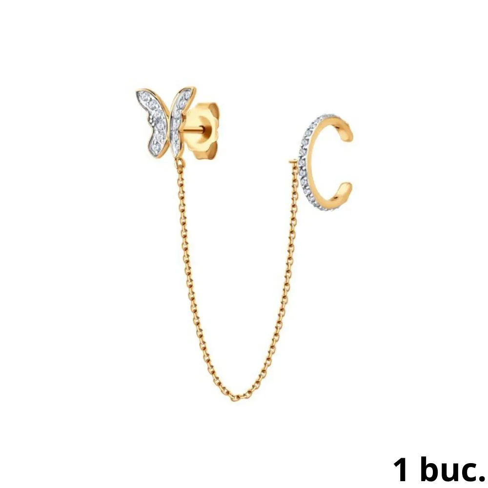 Cercel din aur roșu cu Cubic Zirconia Incolor