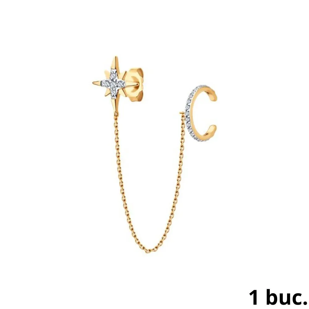 Cercel din aur roșu cu Cubic Zirconia Incolor