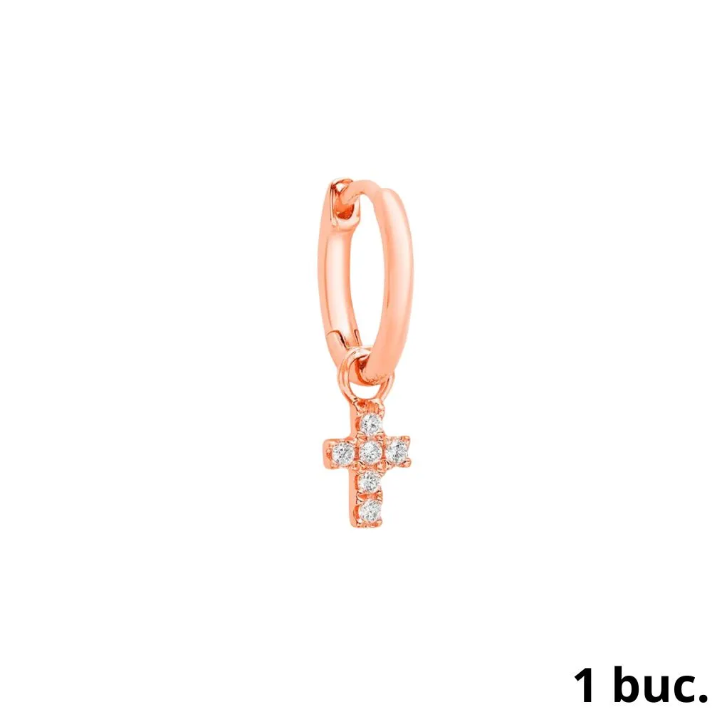 Cercel din aur roz cu Diamant