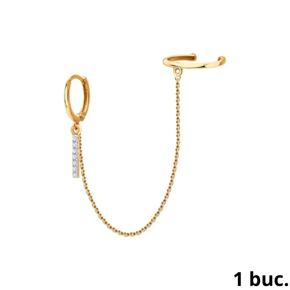Cercel din aur roșu cu Cubic Zirconia Incolor