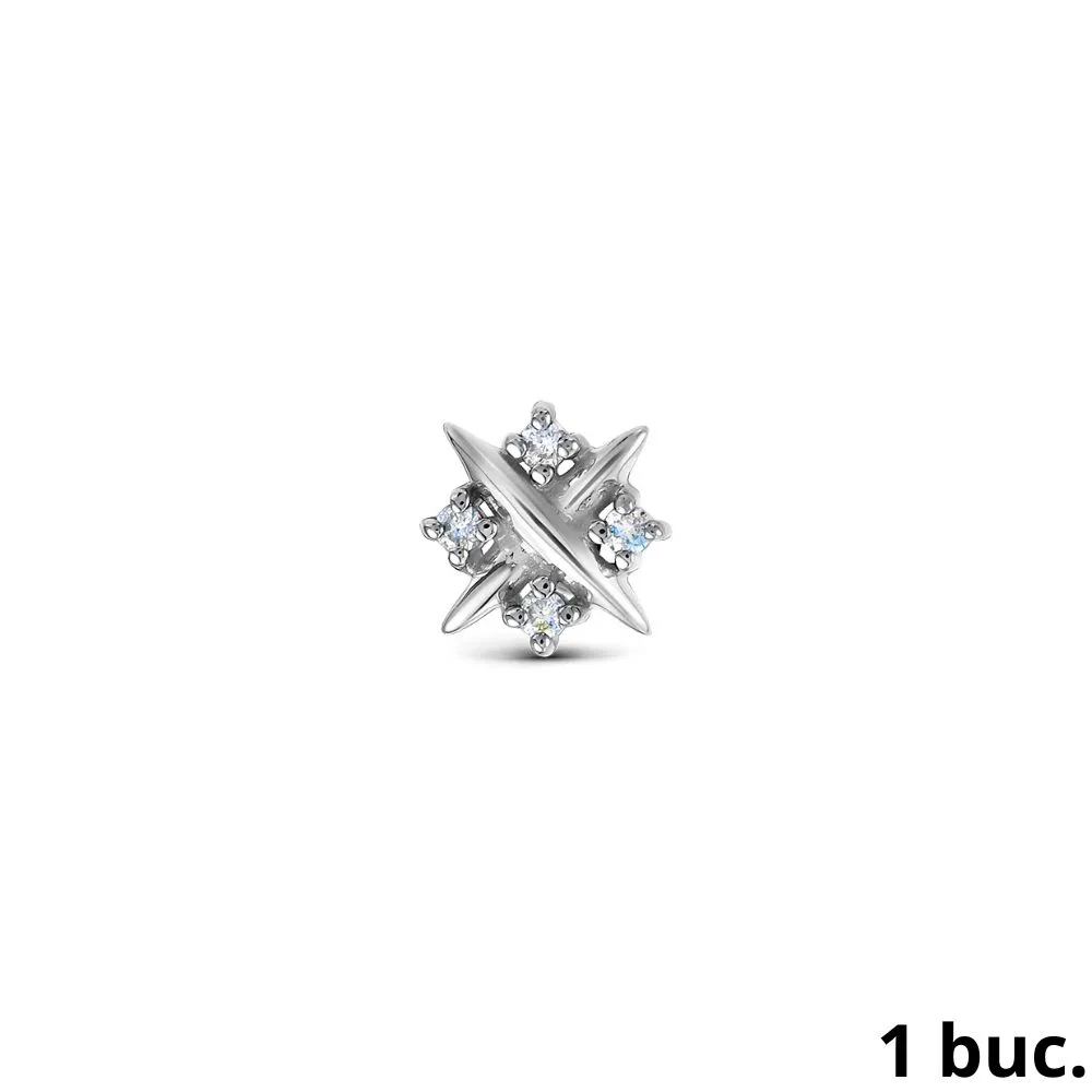 Cercel din aur alb cu Diamant