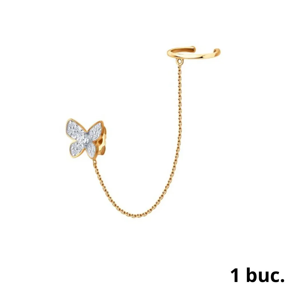 Cercel din aur roșu cu Cubic Zirconia Incolor
