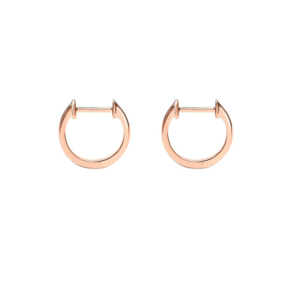 Cercei Creole din aur roz fără pietre