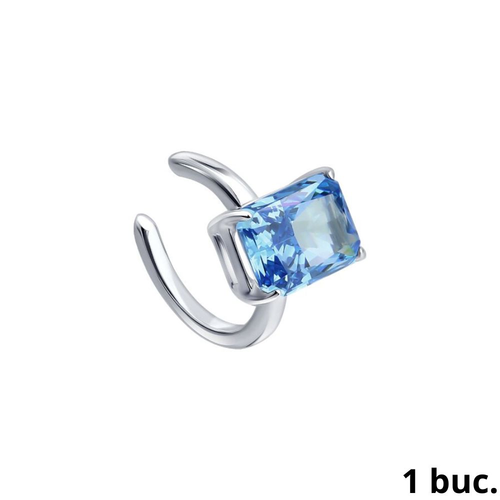 Cercel din argint  cu pietre Cubic Zirconia Albastru