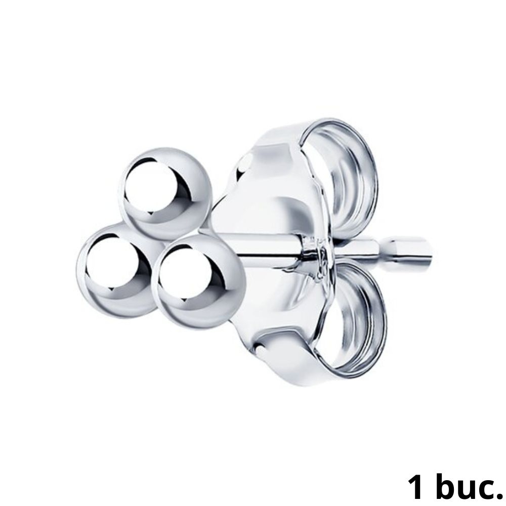 Серьга Одиночная из серебра без камней