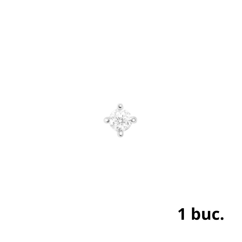 Cercel din aur alb cu pietre Diamant