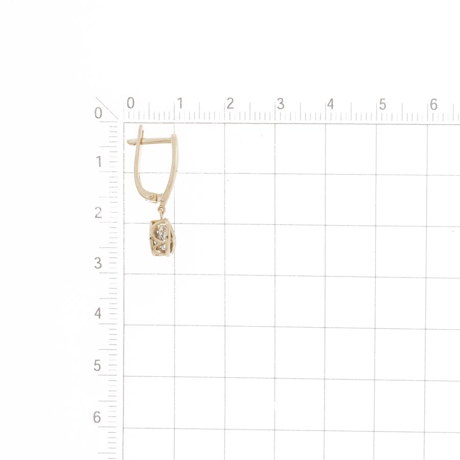 Cercei Suspendați din aur roșu cu pietre Diamant